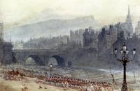 Myles Birket Foster - A View Of Old Town And Waverley Bridge From Princes Street Edinburgh